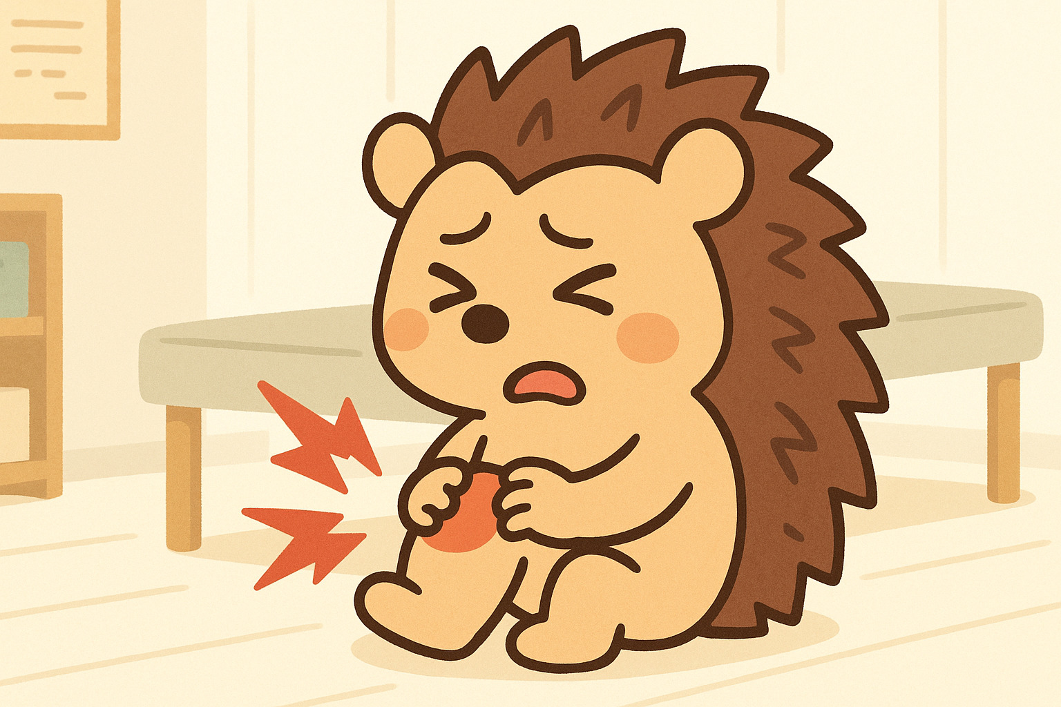 膝関節炎について学ぶハリーちゃん