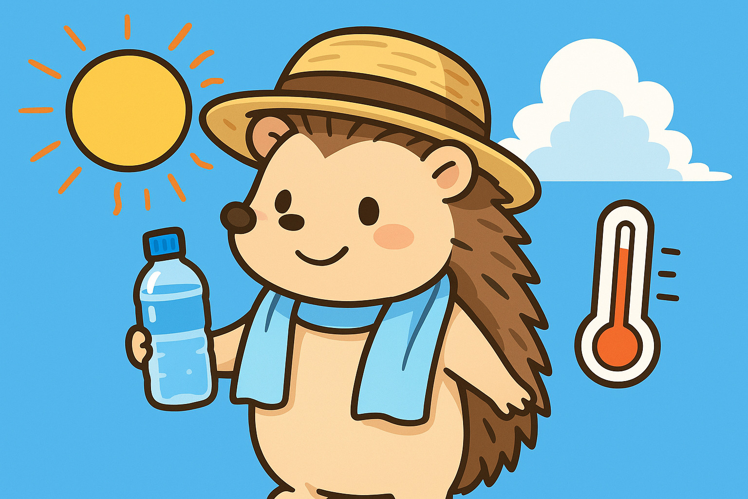 猛暑対策を考えるハリーちゃん