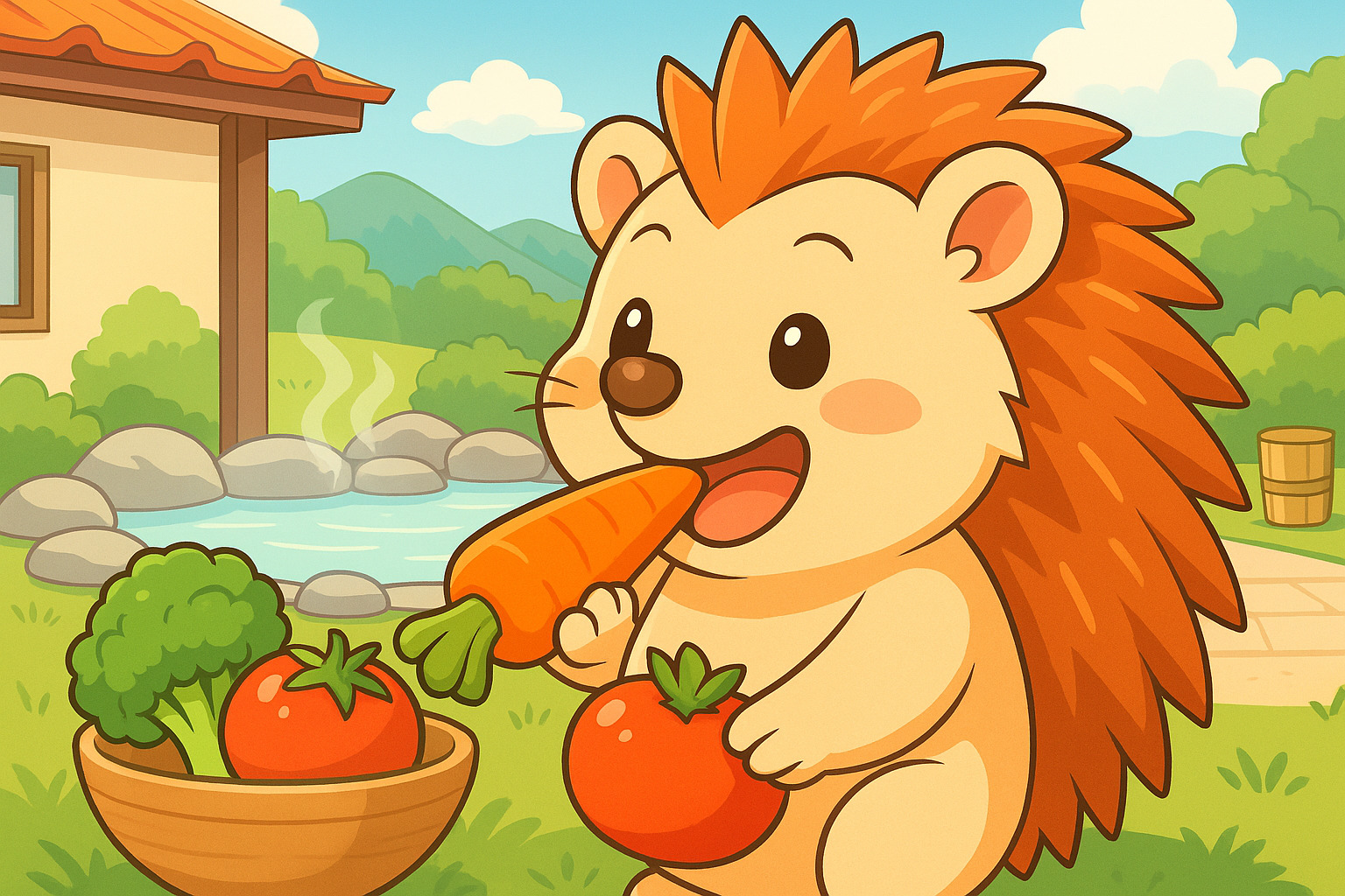 食事するハリーちゃん