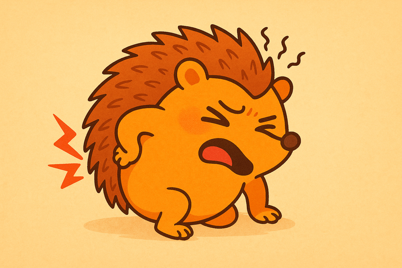 腰痛で悩むハリーちゃん