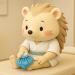 アイシングをしているハリーちゃん