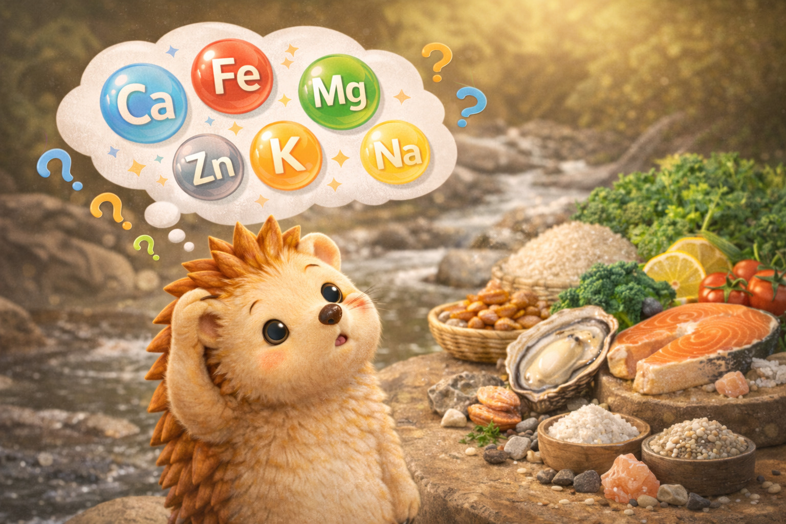 ミネラルについて考えるハリーちゃん