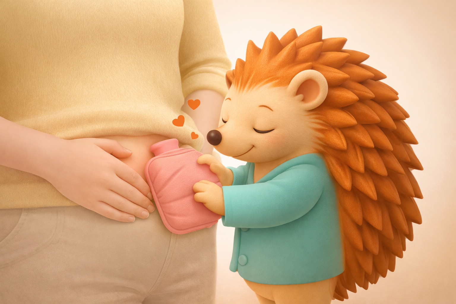 お腹をいたわるハリーちゃん - 生理痛と鍼灸整体