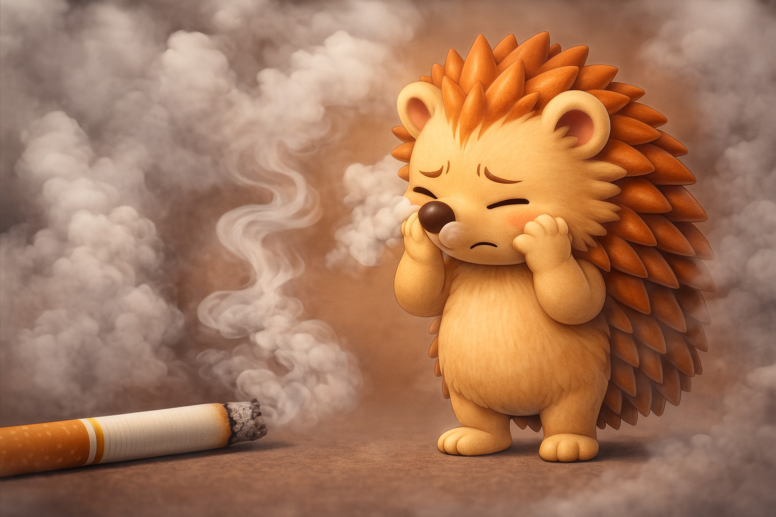 タバコに困っているハリーちゃん