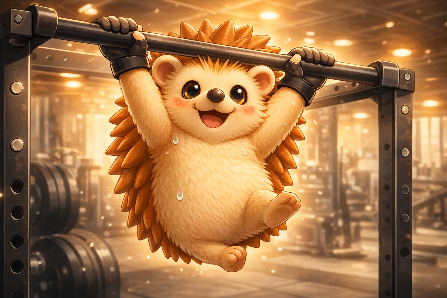 ハリーちゃんが懸垂をしている様子