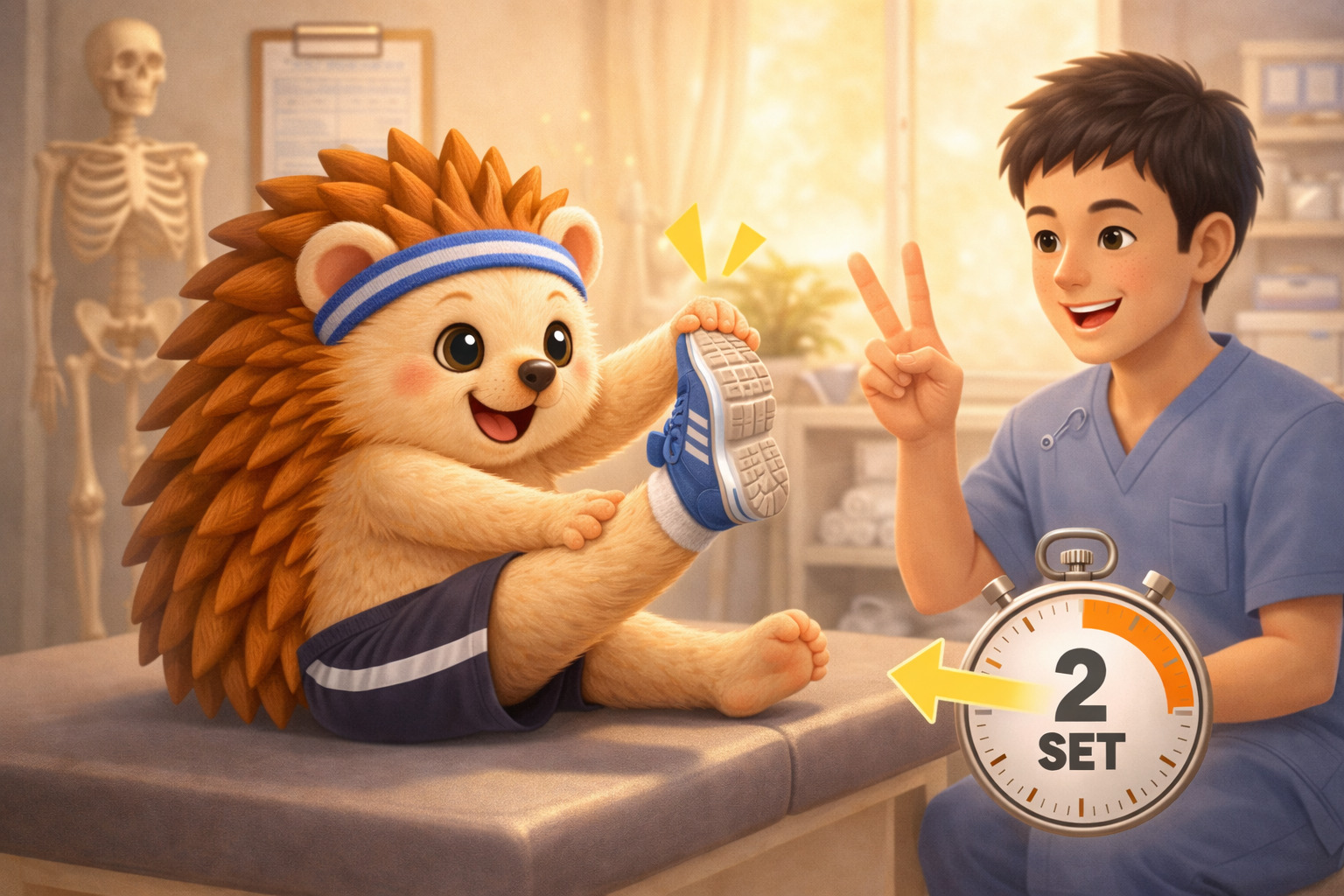 ストレッチは2セットとアドバイスを受けているハリーちゃん