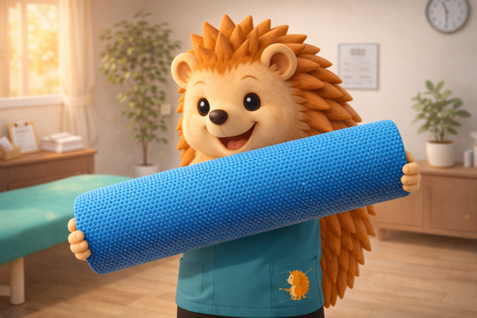 ストレッチポールを持っているハリーちゃん