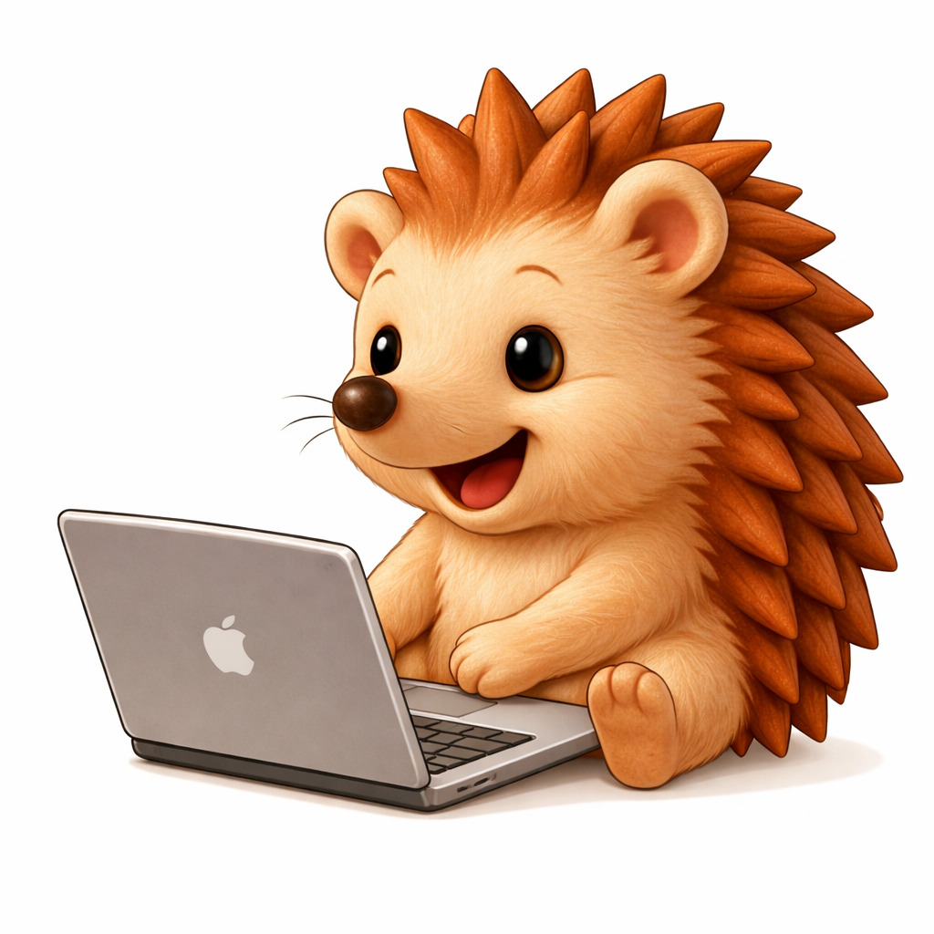 PCをいじるハリーちゃん